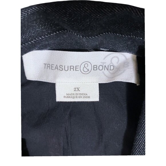 NWT Treasure & Bond Denim Jacket 2X Blazer Single Breasted Pockets Capsule - Picture 9 of 12